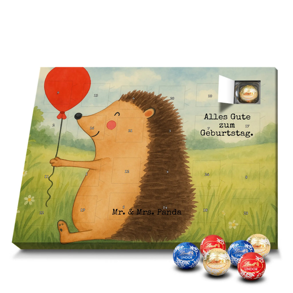 Chocolate advent calendar Hedgehog balloon Design card, gift ideas, gifts, small animals, cute, cute animal motives, hand drawn, funny sayings, good mood, special gifts, animal lover, Balloon, Birthday, Birthday Child