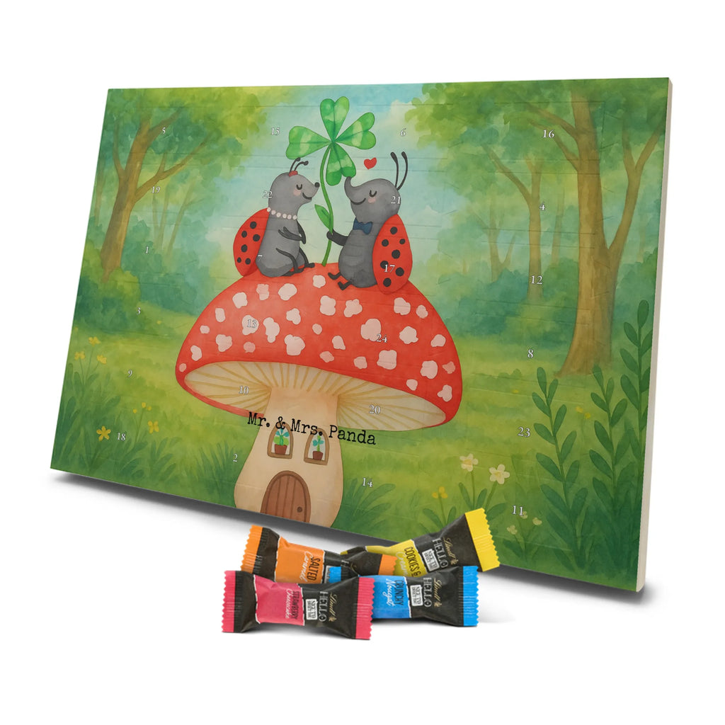 Chocolate advent calendar ladybug toadstool Design card, gift ideas, gifts, small animals, cute, cute animal motives, hand drawn, funny sayings, good mood, special gifts, animal lover, house of fleshy fungi, flat, toadstool, ladybird, at home