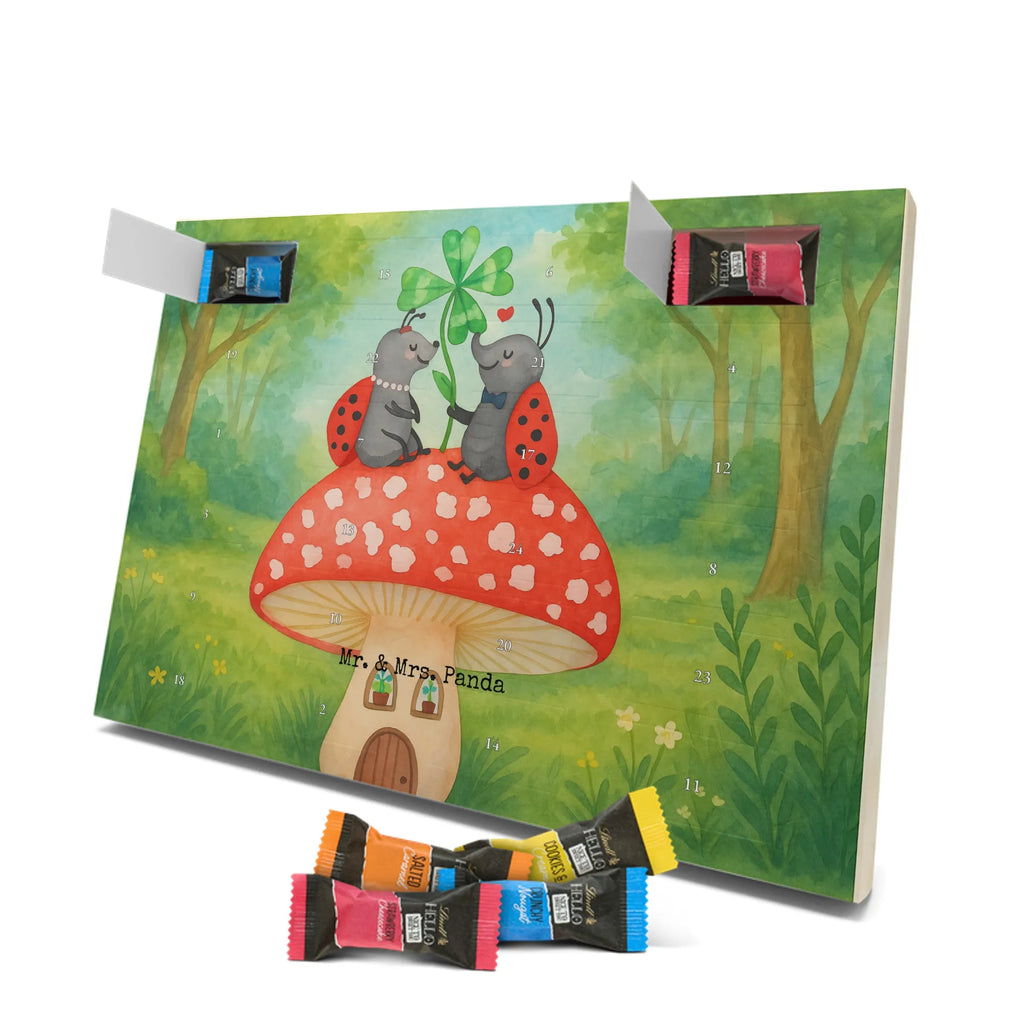 Chocolate advent calendar ladybug toadstool Design card, gift ideas, gifts, small animals, cute, cute animal motives, hand drawn, funny sayings, good mood, special gifts, animal lover, house of fleshy fungi, flat, toadstool, ladybird, at home