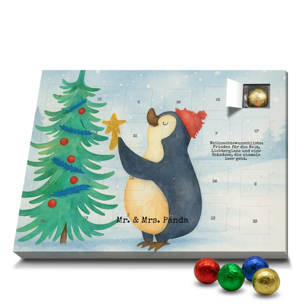 Chocolate advent calendar penguin Christmas tree Design Christmas time, snow