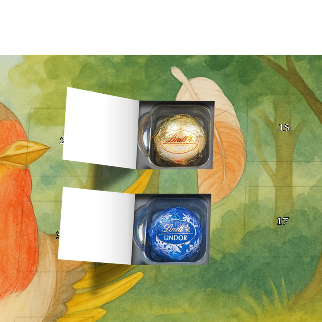 Chocolate advent calendar robin feathers Design card, gift ideas, gifts, small animals, cute, cute animal motives, hand drawn, funny sayings, good mood, special gifts, animal lover, bird, slogan courage, flying, motivation pictures, robin, motivation slogans, slogan motivation