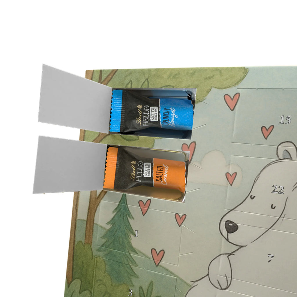 Chocolate advent calendar Icebear Embrace Design card, gift ideas, gifts, small animals, cute, cute animal motives, hand drawn, funny sayings, good mood, special gifts, animal lover