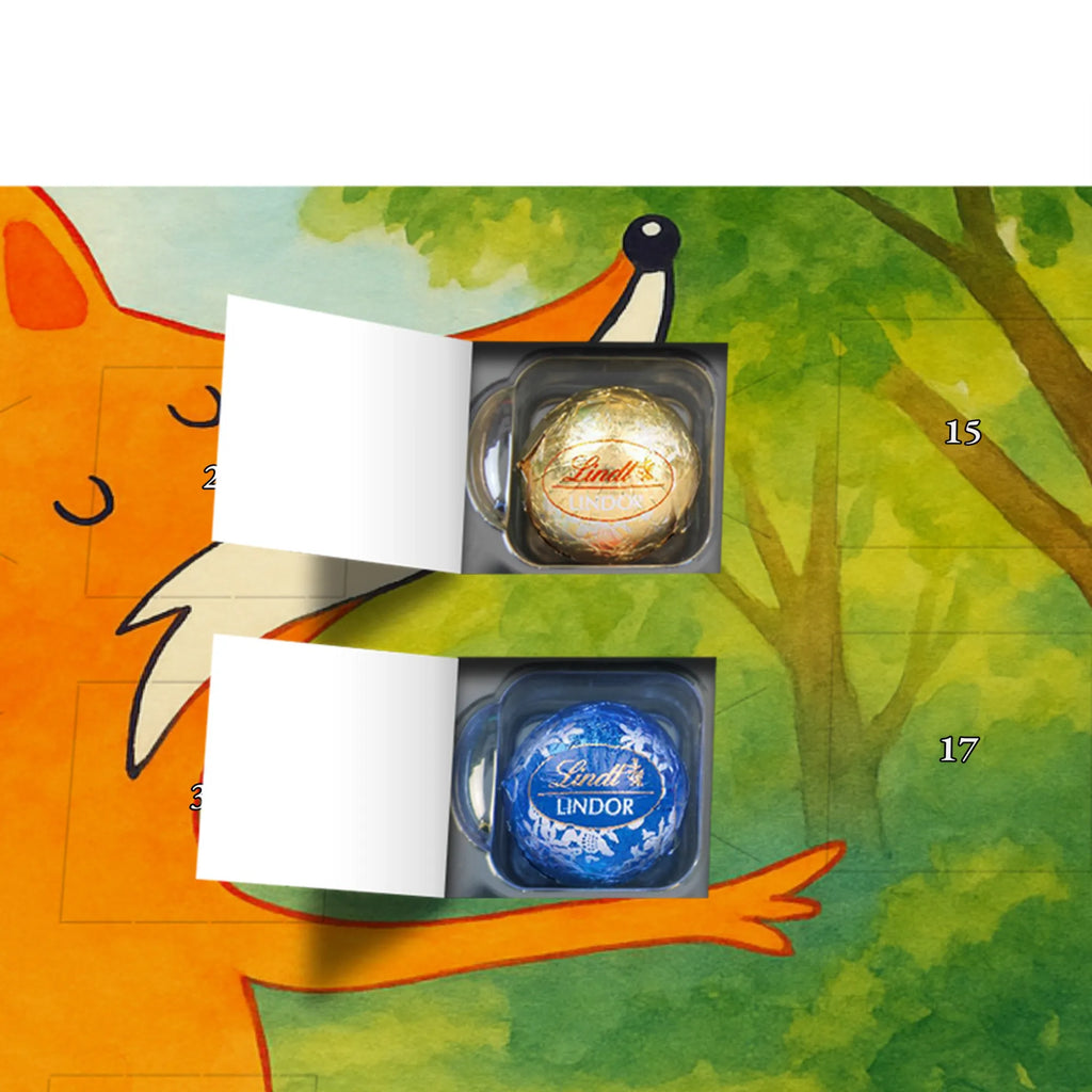 Chocolate advent calendar Fox ballerina Design animal lover, foxes, forest wildlife, clever as a fox, vixen, dancer, invitation, birthday, fox saying, dancing, ballet