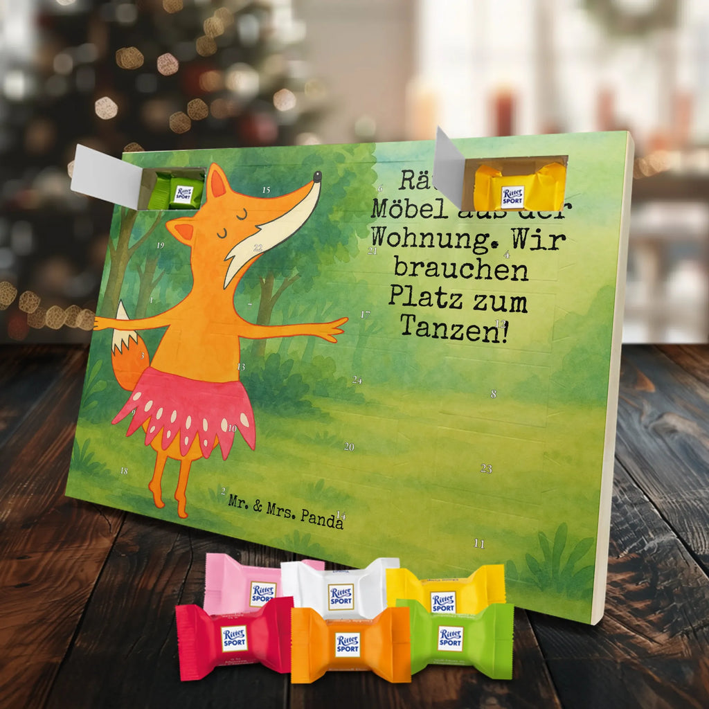 Chocolate advent calendar Fox ballerina Design animal lover, foxes, forest wildlife, clever as a fox, vixen, dancer, invitation, birthday, fox saying, dancing, ballet