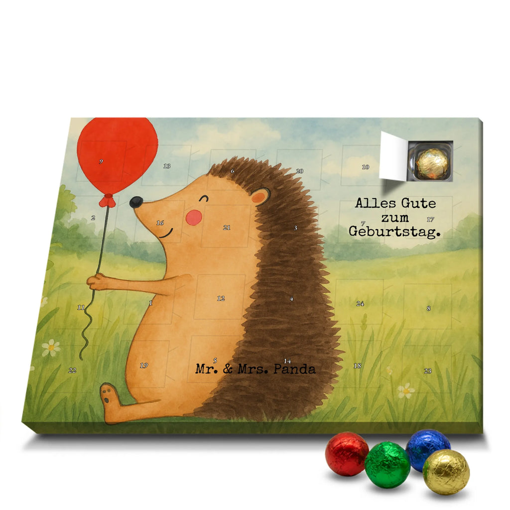 Chocolate advent calendar Hedgehog balloon Design card, gift ideas, gifts, small animals, cute, cute animal motives, hand drawn, funny sayings, good mood, special gifts, animal lover, Balloon, Birthday, Birthday Child