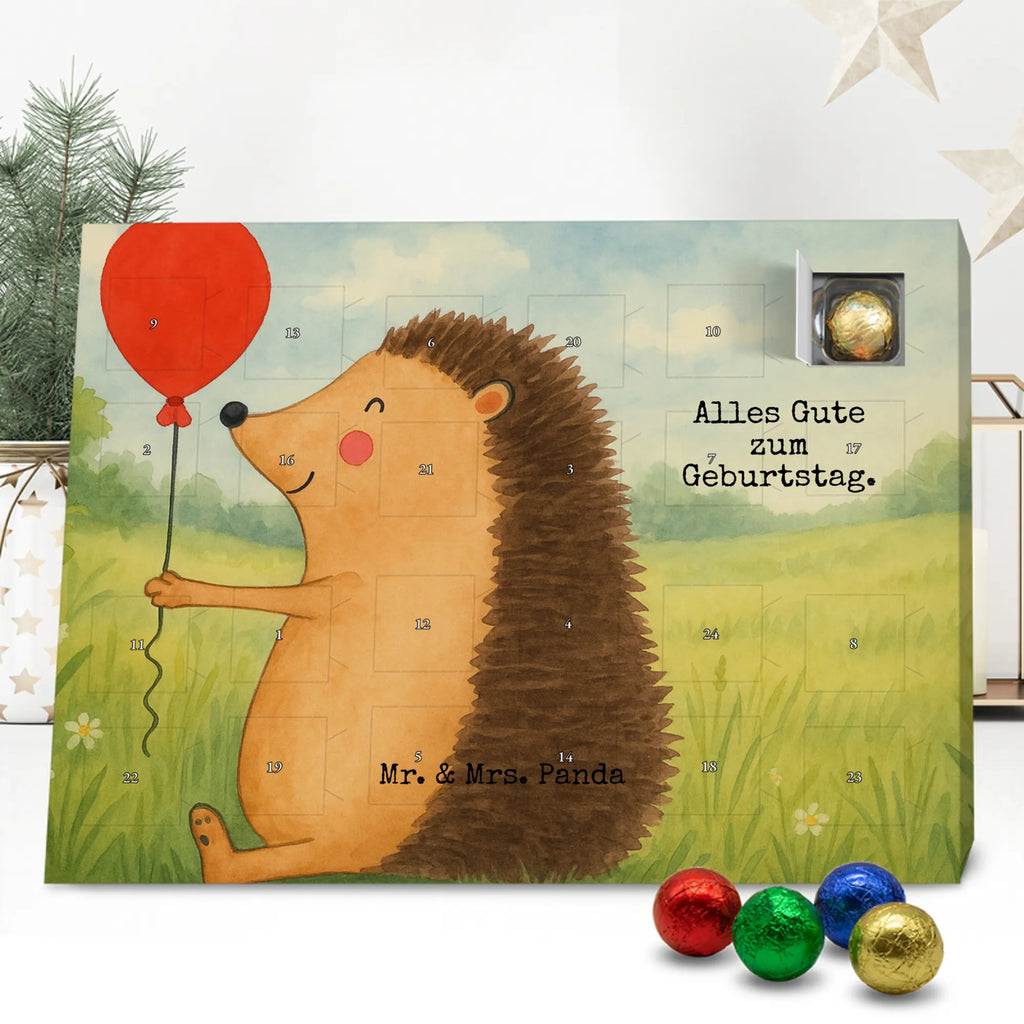 Chocolate advent calendar Hedgehog balloon Design card, gift ideas, gifts, small animals, cute, cute animal motives, hand drawn, funny sayings, good mood, special gifts, animal lover, Balloon, Birthday, Birthday Child