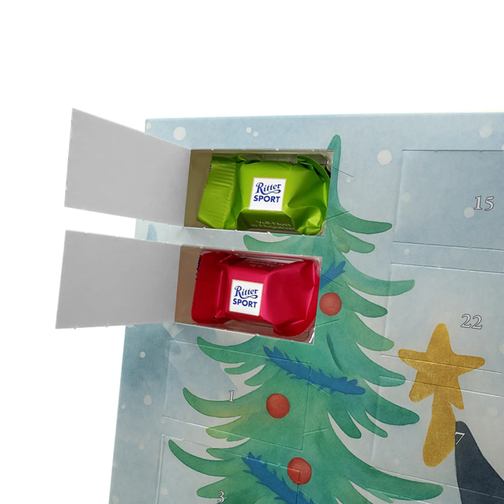 Chocolate advent calendar penguin Christmas tree Design Christmas time, snow