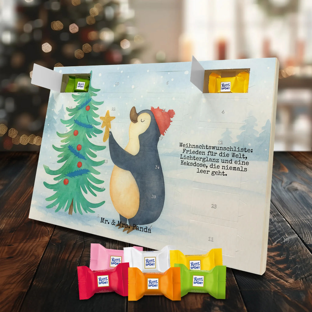 Chocolate advent calendar penguin Christmas tree Design Christmas time, snow