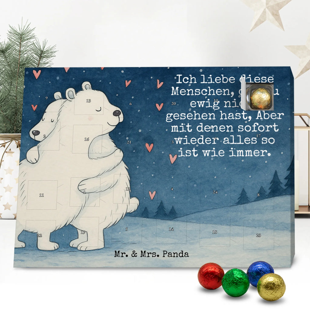 Chocolate advent calendar Icebear Embrace Design card, gift ideas, gifts, small animals, cute, cute animal motives, hand drawn, funny sayings, good mood, special gifts, animal lover