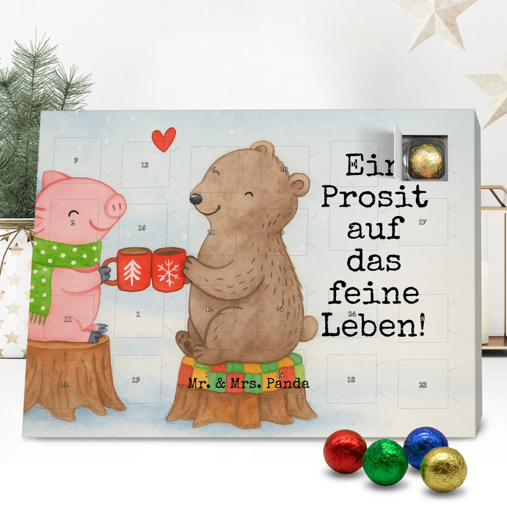 Chocolate advent calendar Glowing Pig Bash Design snow, Christmas time