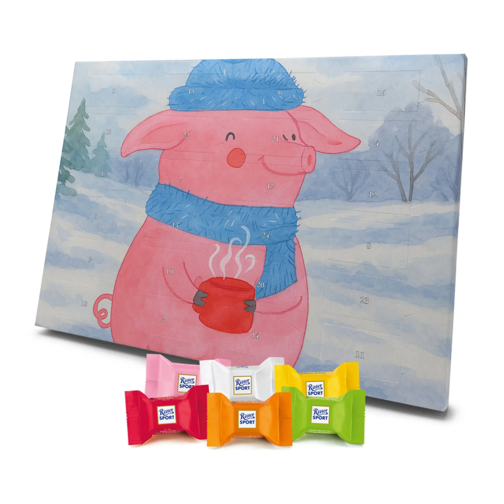 Chocolate advent calendar piggy Mulled wine Design Christmas time, snow, mulled wine, Christmas market, drunk, saying
