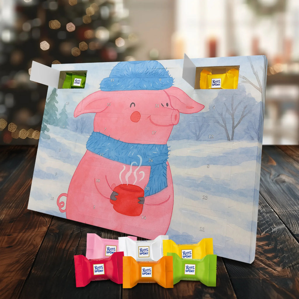 Chocolate advent calendar piggy Mulled wine Design Christmas time, snow, mulled wine, Christmas market, drunk, saying