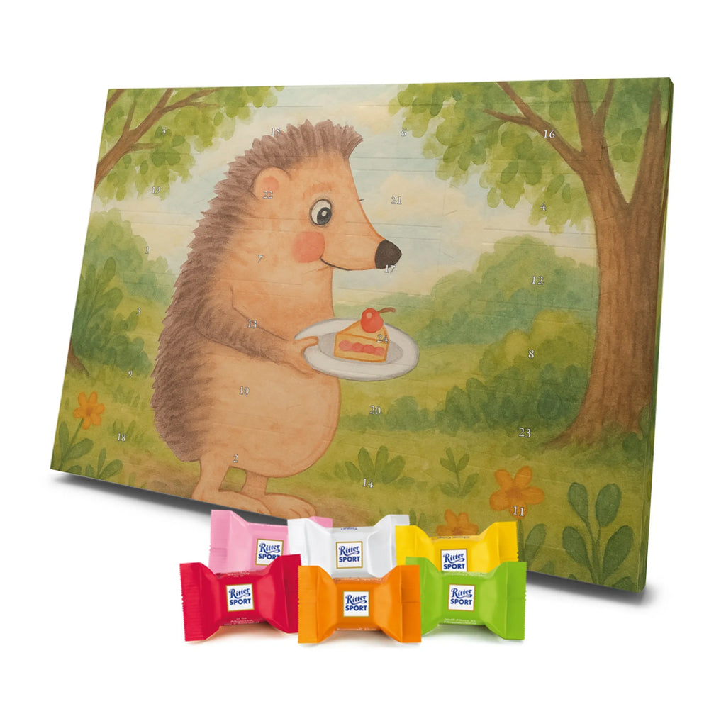 Chocolate advent calendar Hedgehog piece of cake Design card, gift ideas, gifts, small animals, cute, cute animal motives, hand drawn, funny sayings, good mood, special gifts, animal lover, baking gift, food saying, bake cake, birthday cake, invitation party, cake