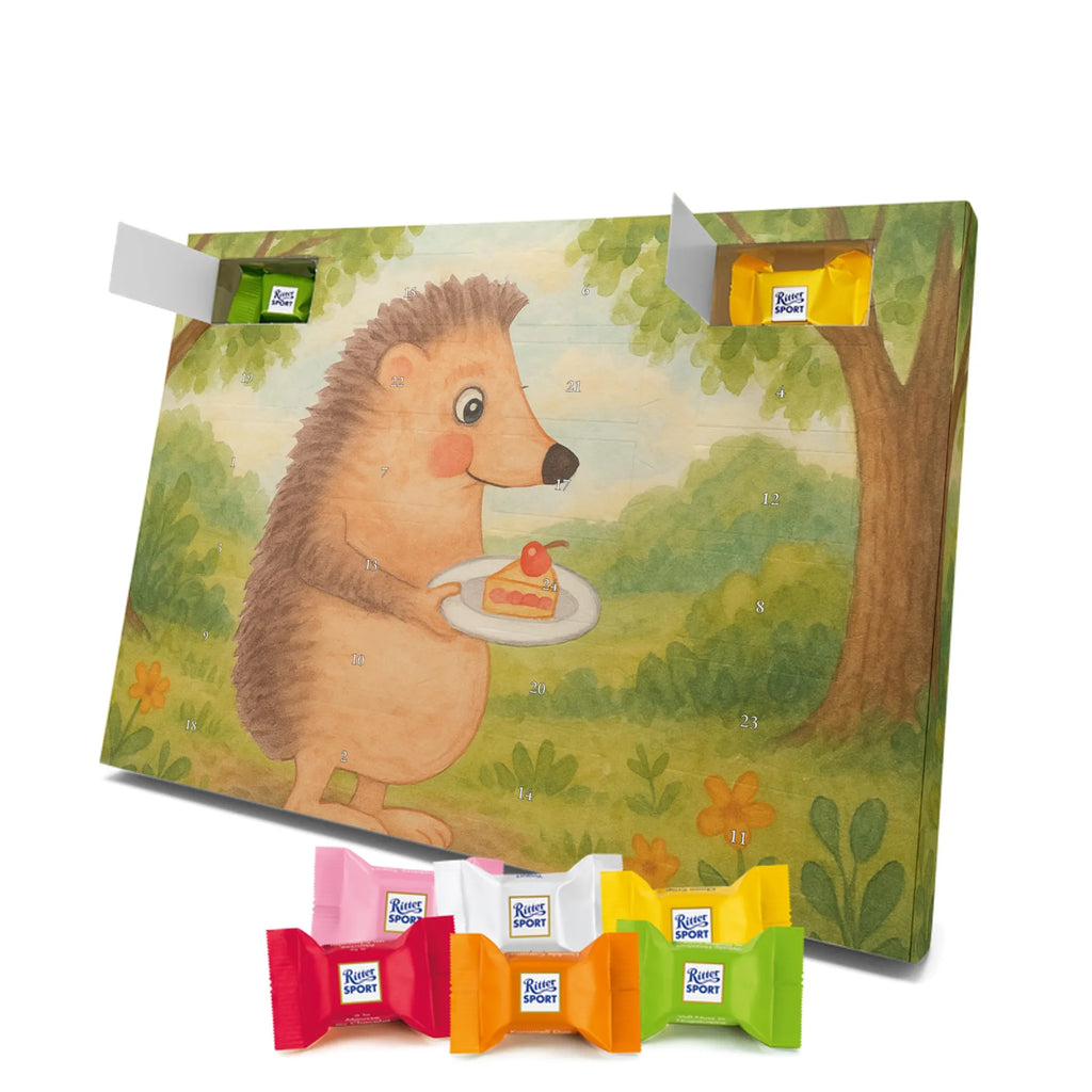 Chocolate advent calendar Hedgehog piece of cake Design card, gift ideas, gifts, small animals, cute, cute animal motives, hand drawn, funny sayings, good mood, special gifts, animal lover, baking gift, food saying, bake cake, birthday cake, invitation party, cake