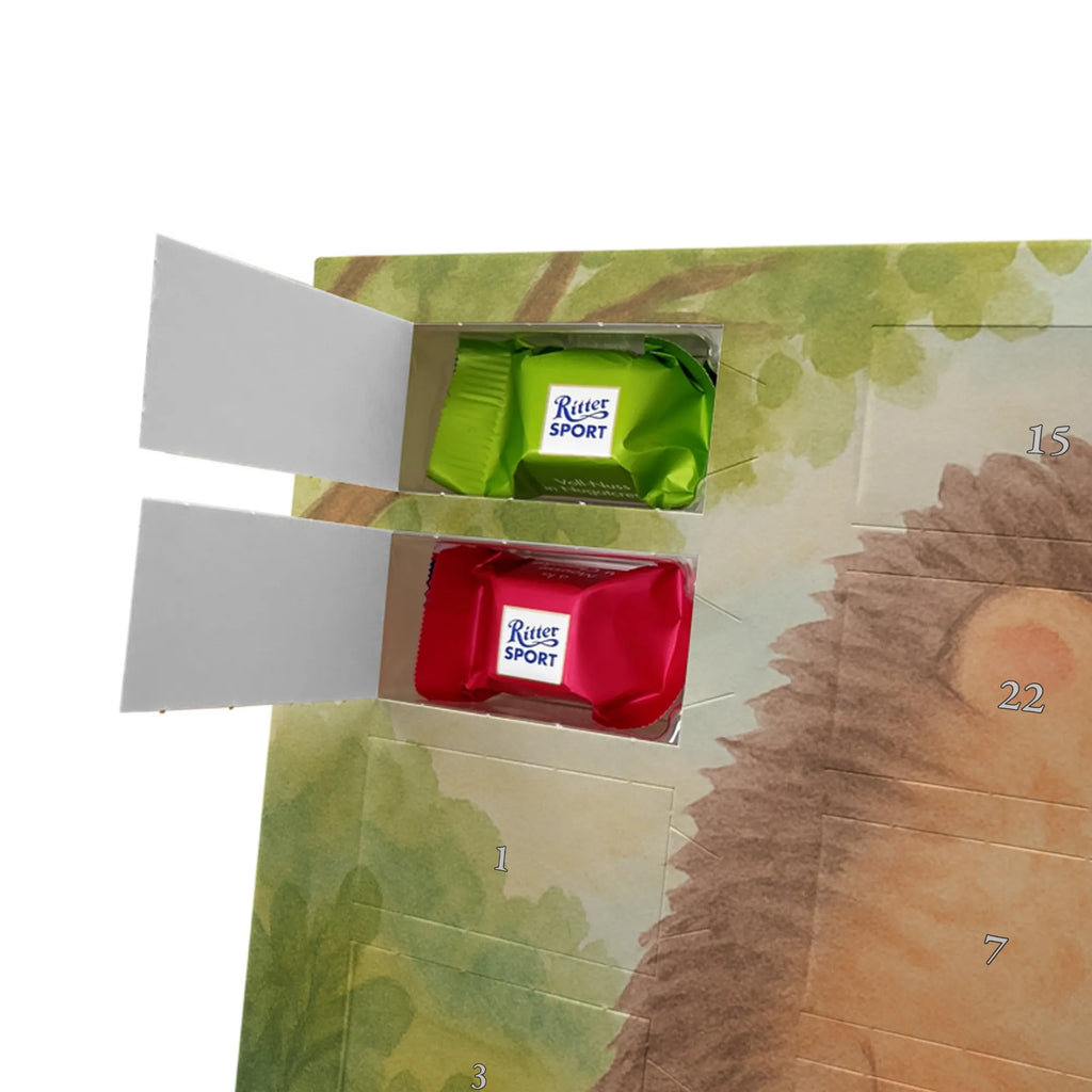 Chocolate advent calendar Hedgehog piece of cake Design card, gift ideas, gifts, small animals, cute, cute animal motives, hand drawn, funny sayings, good mood, special gifts, animal lover, baking gift, food saying, bake cake, birthday cake, invitation party, cake