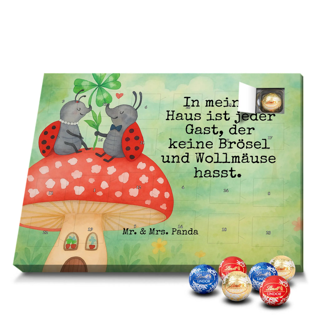 Chocolate advent calendar ladybug toadstool Design card, gift ideas, gifts, small animals, cute, cute animal motives, hand drawn, funny sayings, good mood, special gifts, animal lover, house of fleshy fungi, flat, toadstool, ladybird, at home