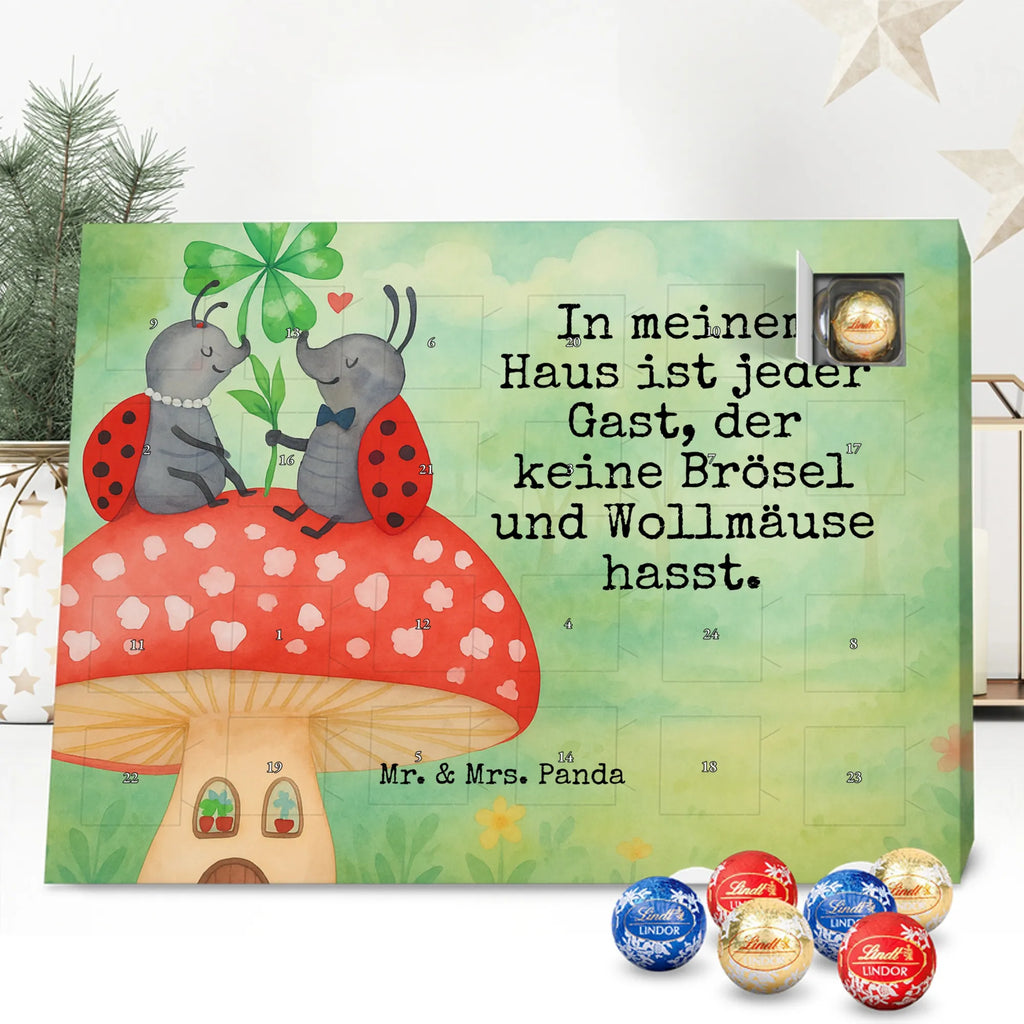 Chocolate advent calendar ladybug toadstool Design card, gift ideas, gifts, small animals, cute, cute animal motives, hand drawn, funny sayings, good mood, special gifts, animal lover, house of fleshy fungi, flat, toadstool, ladybird, at home