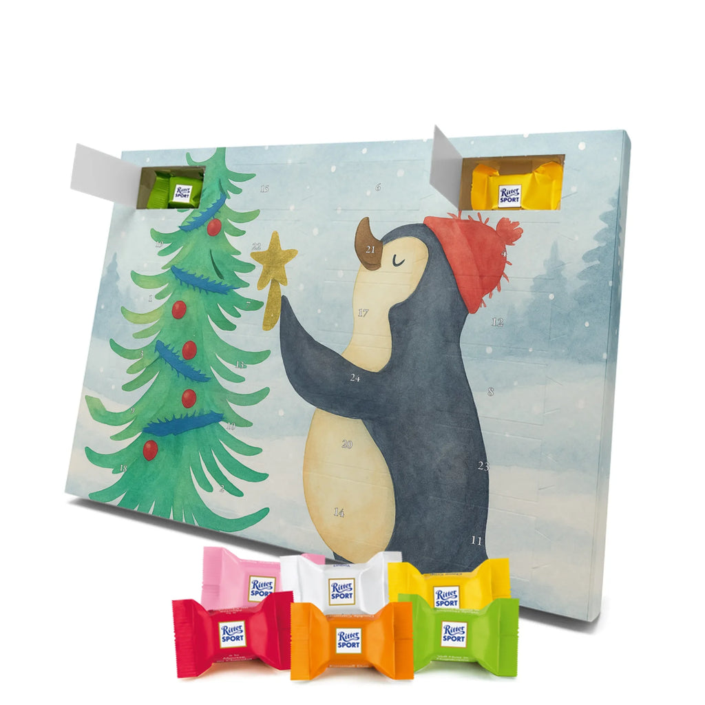 Chocolate advent calendar penguin Christmas tree Design Christmas time, snow