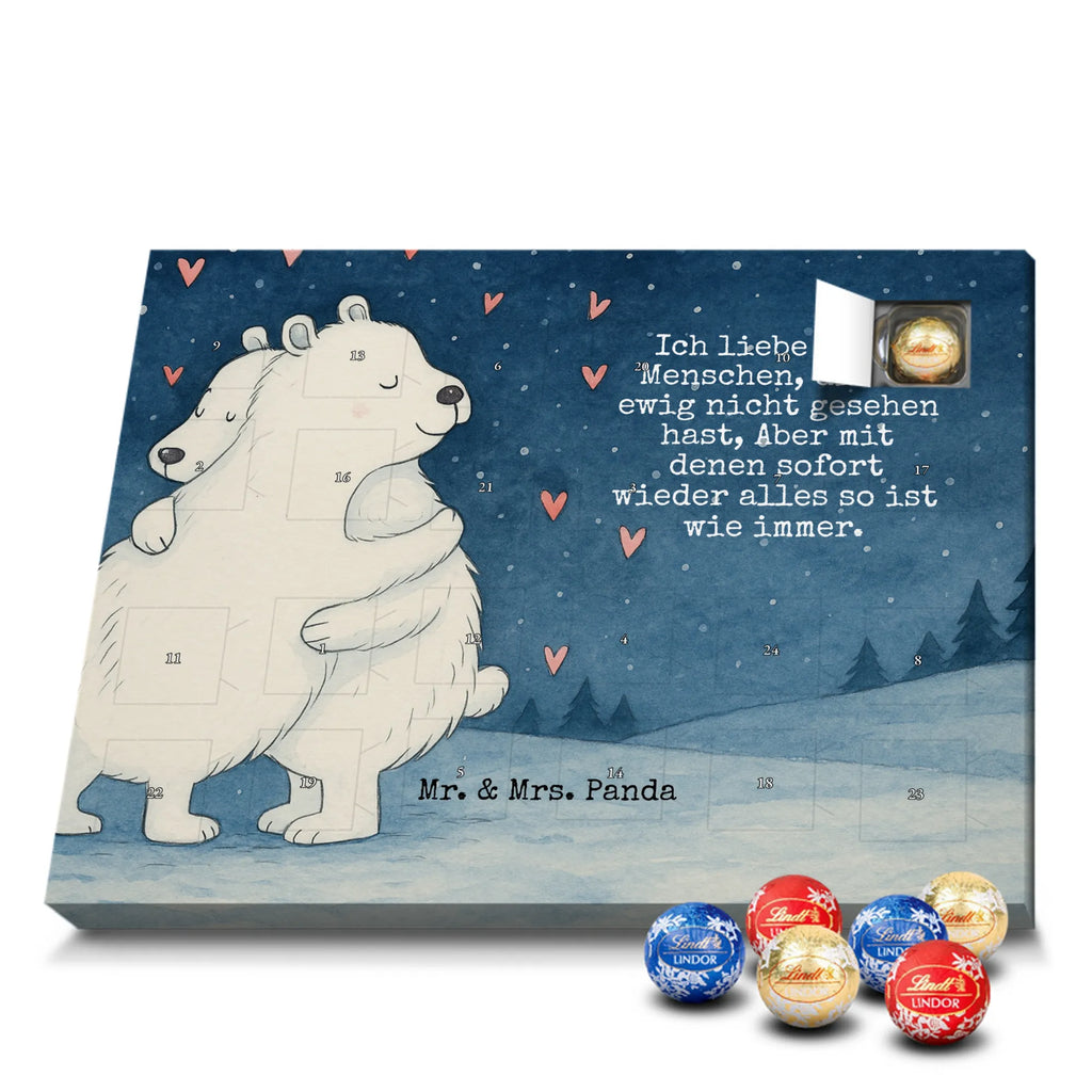 Chocolate advent calendar Icebear Embrace Design card, gift ideas, gifts, small animals, cute, cute animal motives, hand drawn, funny sayings, good mood, special gifts, animal lover