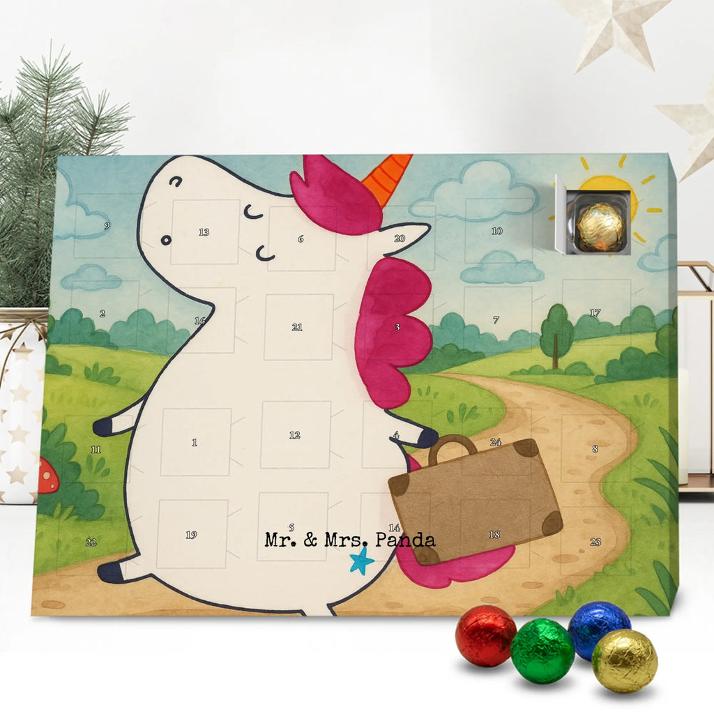 Chocolate advent calendar unicorn Suitcase Design adventure, suitcase, travel, holiday present, luggage, traveler gift
