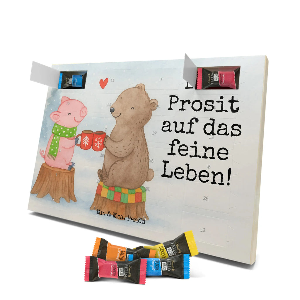 Chocolate advent calendar Glowing Pig Bash Design snow, Christmas time