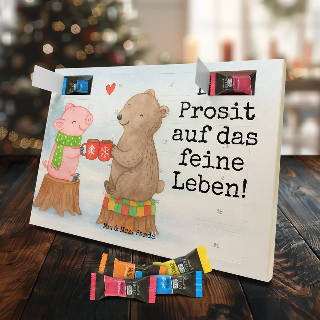 Chocolate advent calendar Glowing Pig Bash Design snow, Christmas time