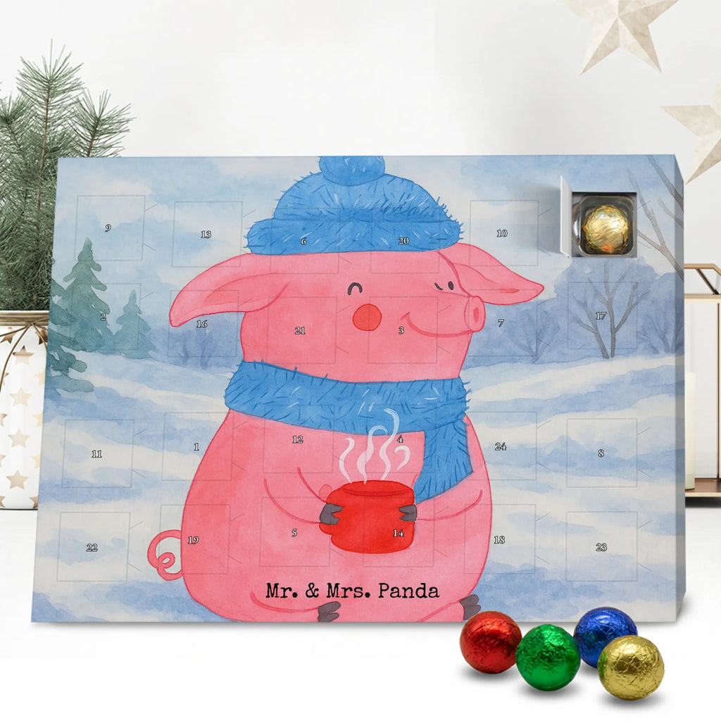 Chocolate advent calendar piggy Mulled wine Design Christmas time, snow, mulled wine, Christmas market, drunk, saying