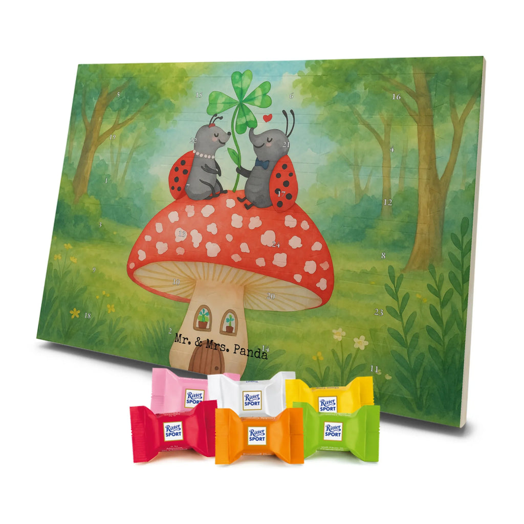 Chocolate advent calendar ladybug toadstool Design card, gift ideas, gifts, small animals, cute, cute animal motives, hand drawn, funny sayings, good mood, special gifts, animal lover, house of fleshy fungi, flat, toadstool, ladybird, at home