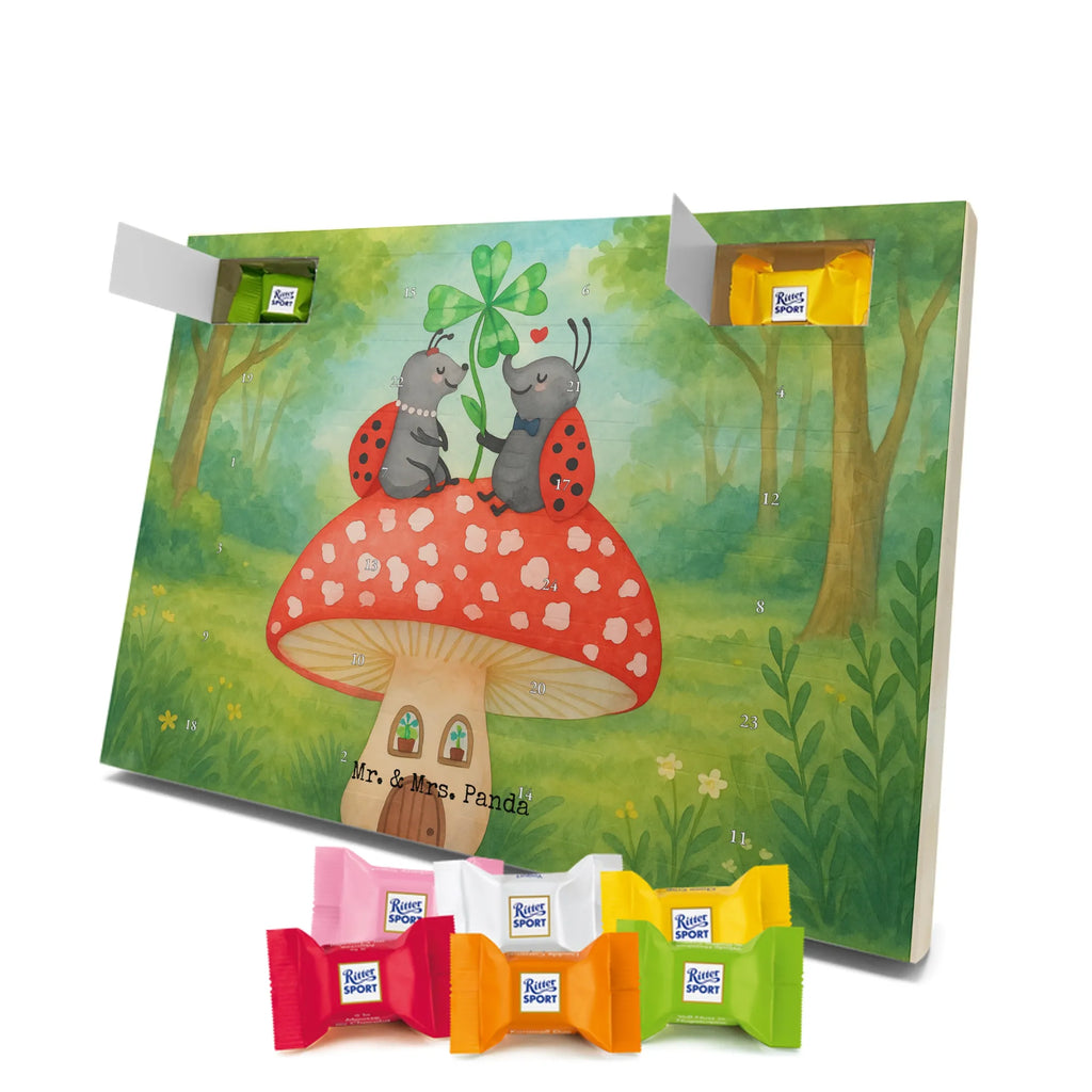 Chocolate advent calendar ladybug toadstool Design card, gift ideas, gifts, small animals, cute, cute animal motives, hand drawn, funny sayings, good mood, special gifts, animal lover, house of fleshy fungi, flat, toadstool, ladybird, at home