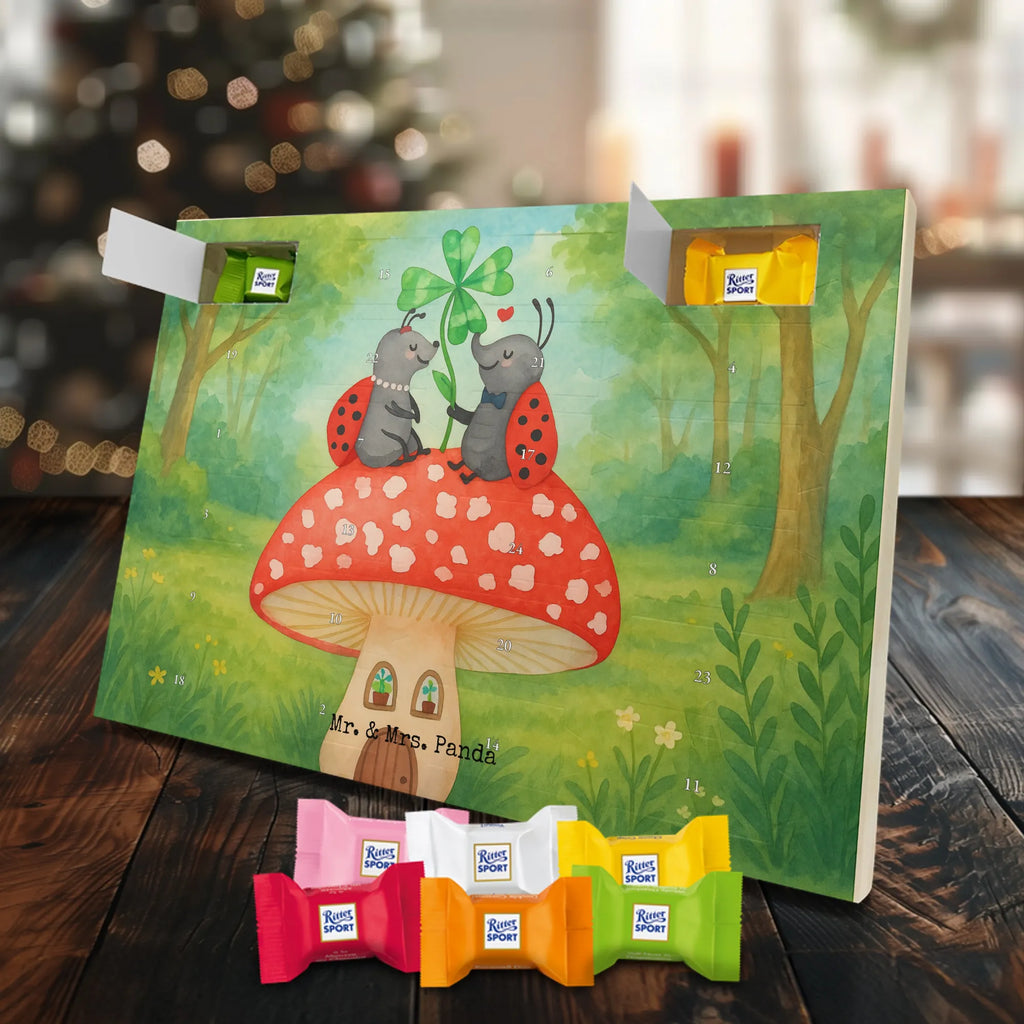 Chocolate advent calendar ladybug toadstool Design card, gift ideas, gifts, small animals, cute, cute animal motives, hand drawn, funny sayings, good mood, special gifts, animal lover, house of fleshy fungi, flat, toadstool, ladybird, at home