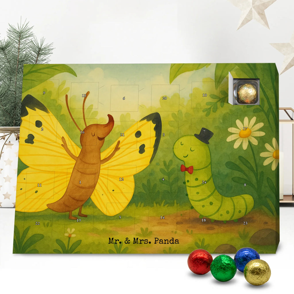 Chocolate advent calendar Caterpillar butterfly Design card, gift ideas, gifts, small animals, cute, cute animal motives, hand drawn, funny sayings, good mood, special gifts, animal lover, development, Caterpillar, butterfly, lemon butterfly, growing up, cocoon, hat, beauty