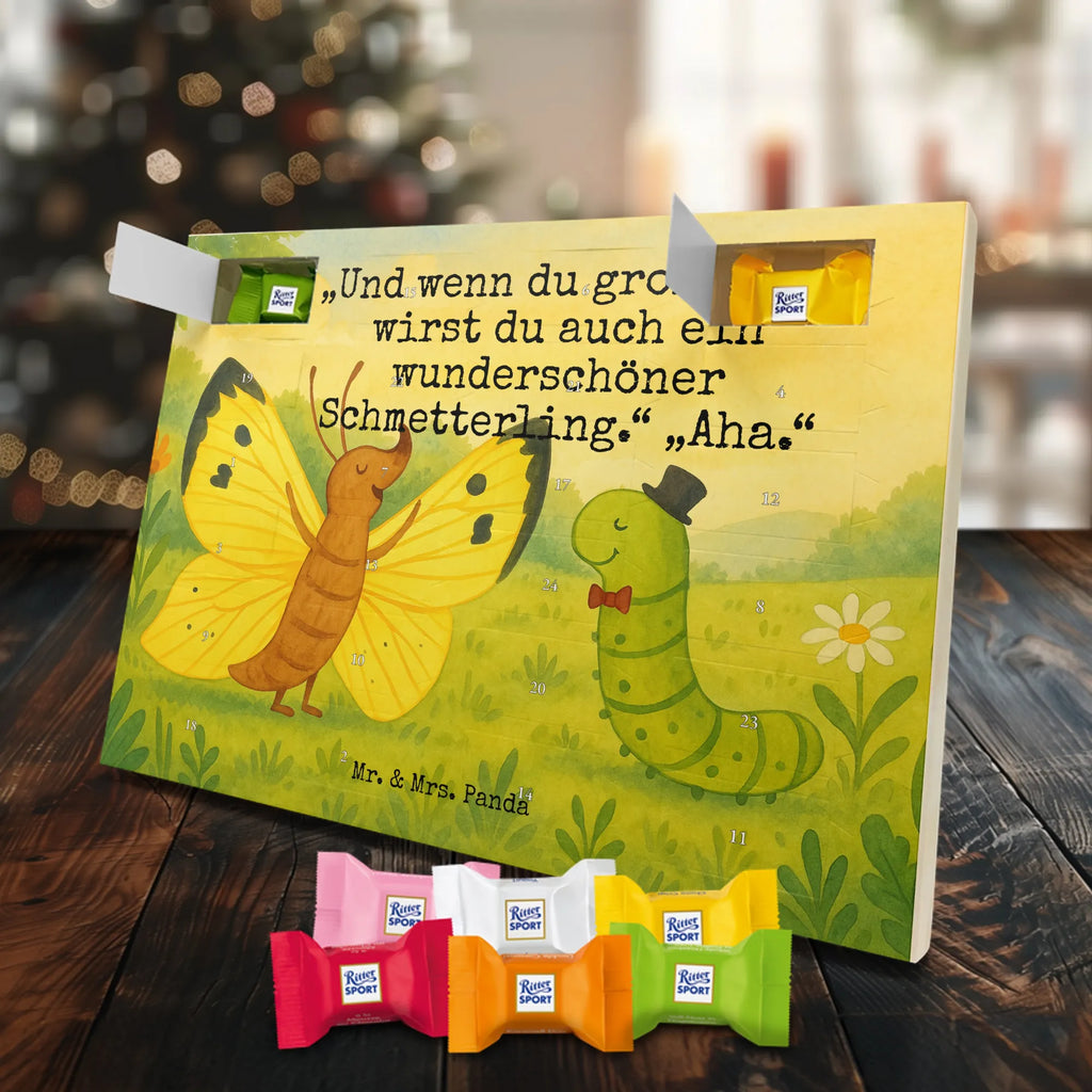 Chocolate advent calendar Caterpillar butterfly Design card, gift ideas, gifts, small animals, cute, cute animal motives, hand drawn, funny sayings, good mood, special gifts, animal lover, development, Caterpillar, butterfly, lemon butterfly, growing up, cocoon, hat, beauty