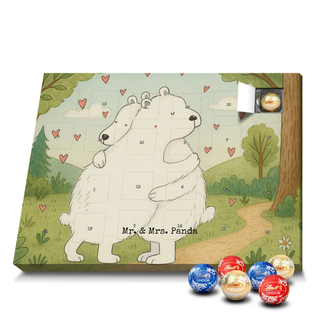 Chocolate advent calendar Icebear Embrace Design card, gift ideas, gifts, small animals, cute, cute animal motives, hand drawn, funny sayings, good mood, special gifts, animal lover