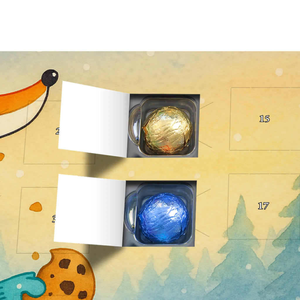 Chocolate advent calendar Fox biscuit Design animal lover, foxes, forest wildlife, clever as a fox, cookies, baking saying, kitchen decoration, christmas time, christmas present