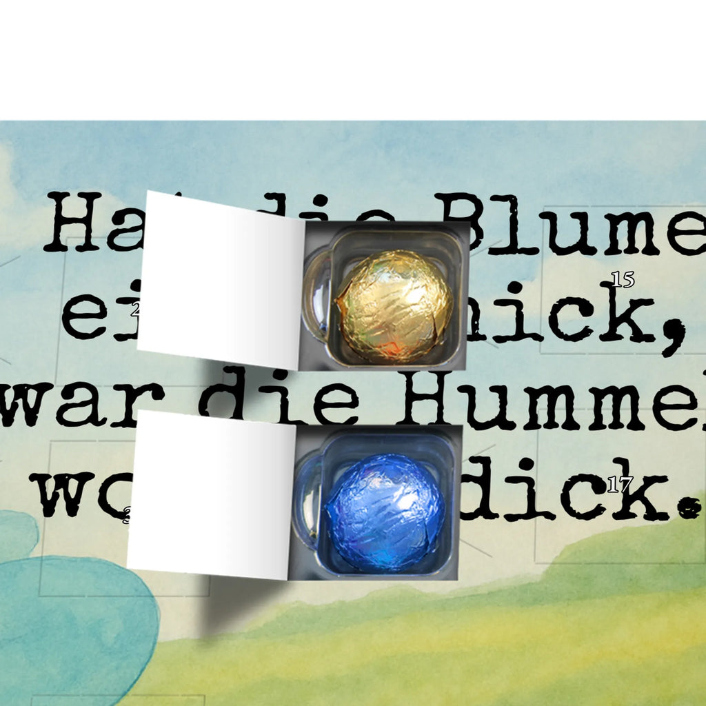 Chocolate advent calendar bumblebee fluffy Design card, gift ideas, gifts, small animals, cute, cute animal motives, hand drawn, funny sayings, good mood, special gifts, animal lover, Flower, Bumblebee, Fluffy, Nature