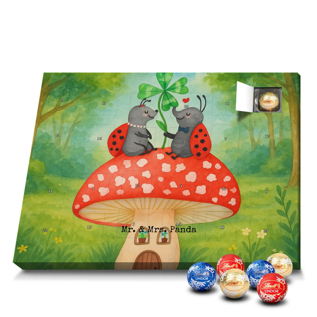Chocolate advent calendar ladybug toadstool Design card, gift ideas, gifts, small animals, cute, cute animal motives, hand drawn, funny sayings, good mood, special gifts, animal lover, house of fleshy fungi, flat, toadstool, ladybird, at home