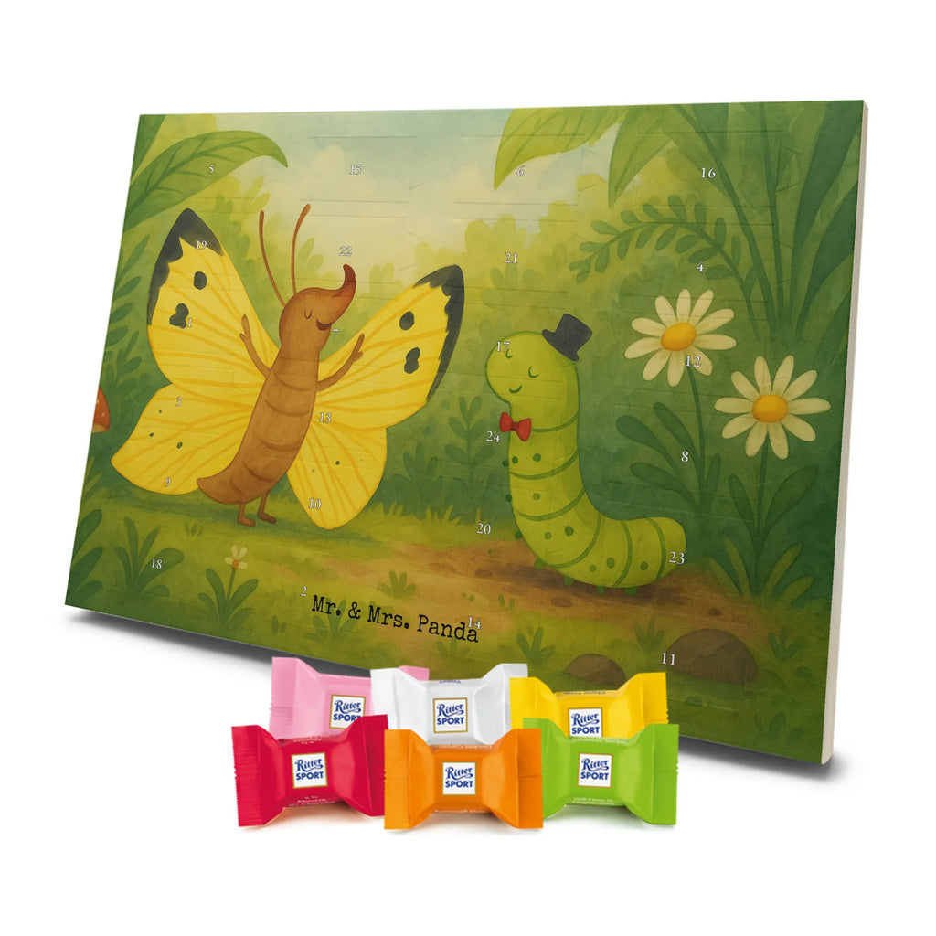 Chocolate advent calendar Caterpillar butterfly Design card, gift ideas, gifts, small animals, cute, cute animal motives, hand drawn, funny sayings, good mood, special gifts, animal lover, development, Caterpillar, butterfly, lemon butterfly, growing up, cocoon, hat, beauty