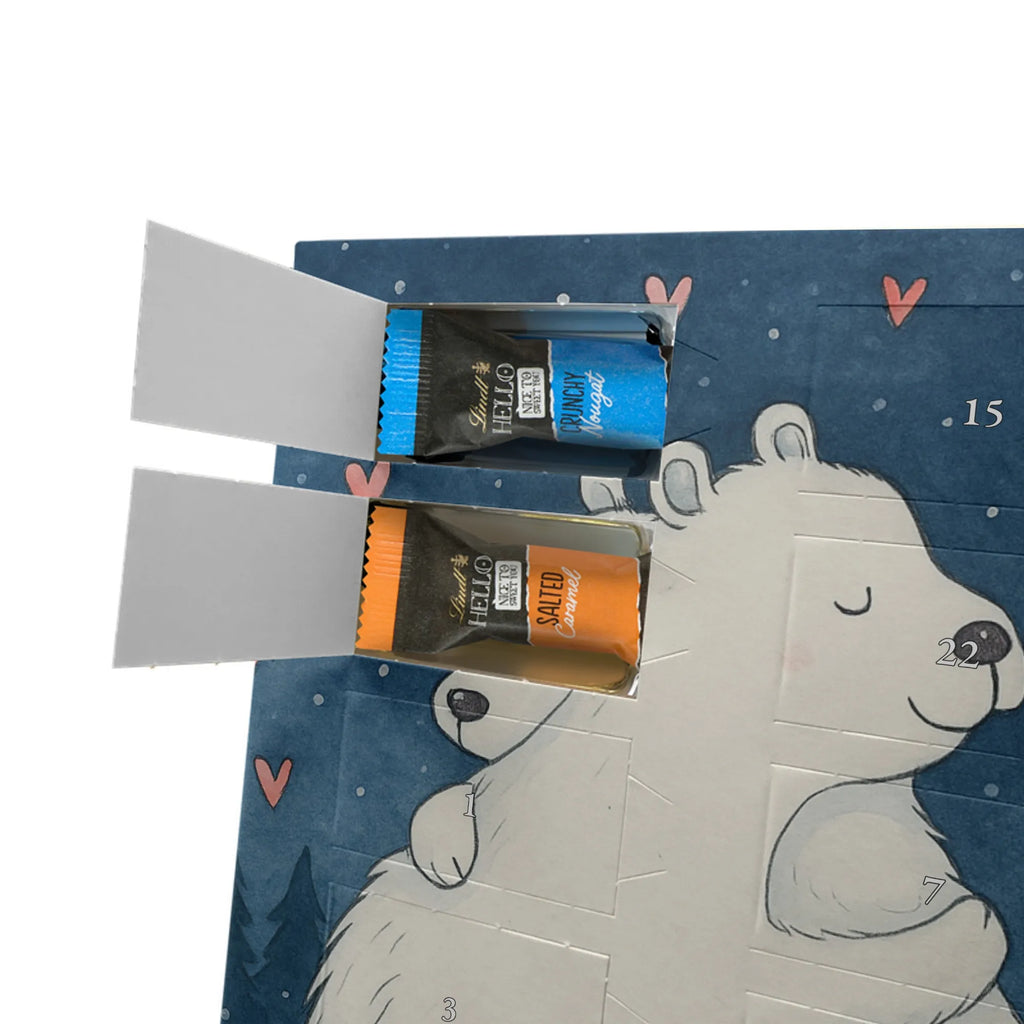 Chocolate advent calendar Icebear Embrace Design card, gift ideas, gifts, small animals, cute, cute animal motives, hand drawn, funny sayings, good mood, special gifts, animal lover