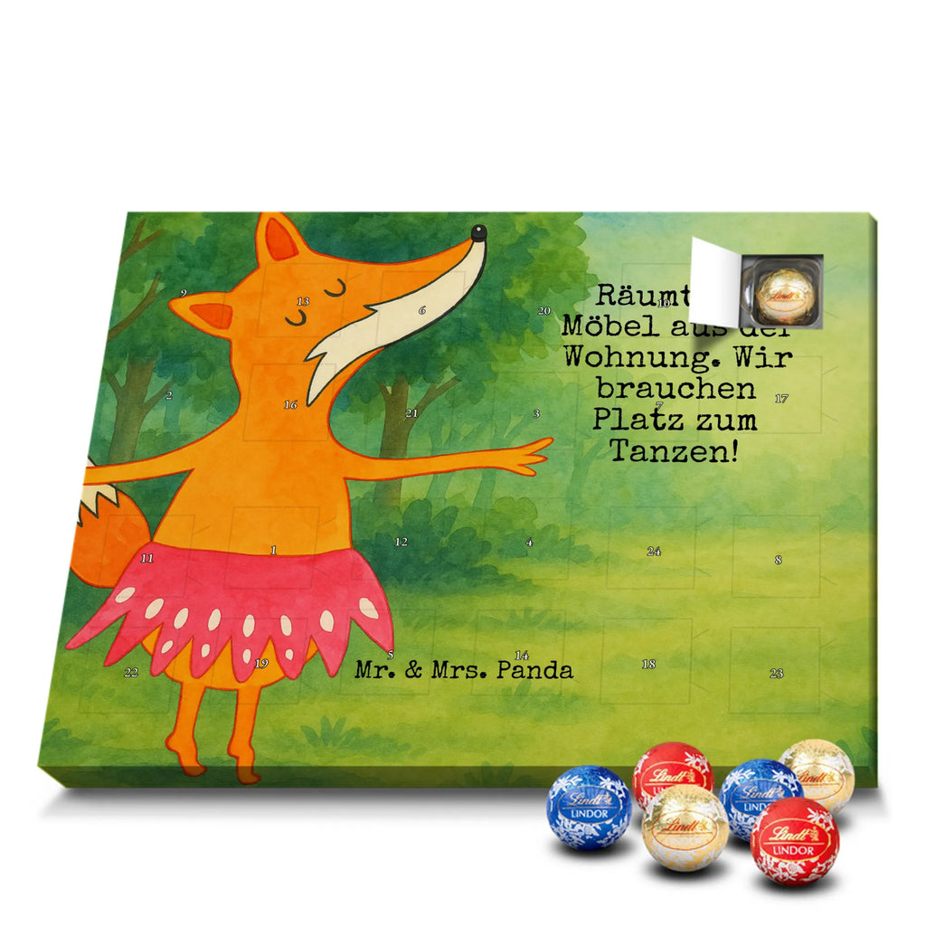 Chocolate advent calendar Fox ballerina Design animal lover, foxes, forest wildlife, clever as a fox, vixen, dancer, invitation, birthday, fox saying, dancing, ballet