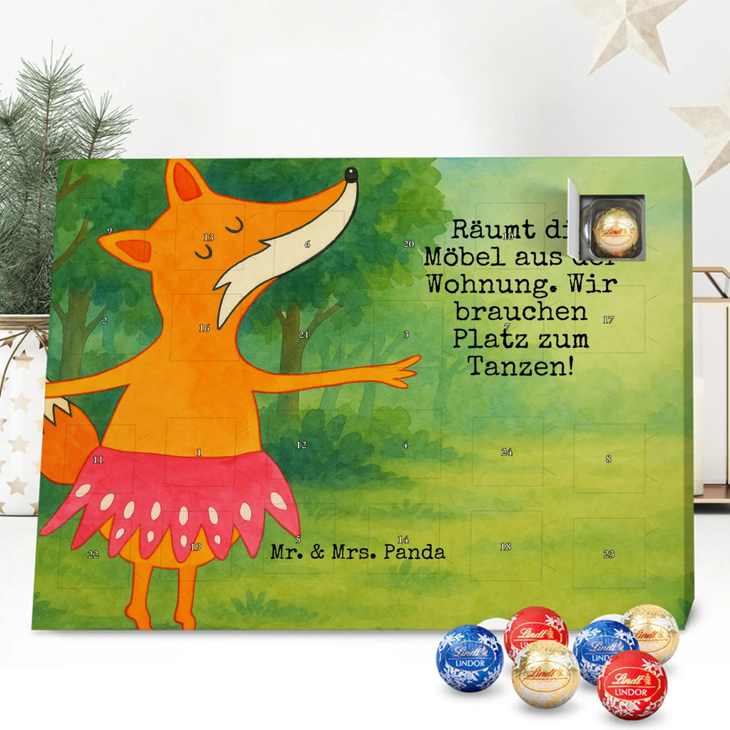 Chocolate advent calendar Fox ballerina Design animal lover, foxes, forest wildlife, clever as a fox, vixen, dancer, invitation, birthday, fox saying, dancing, ballet