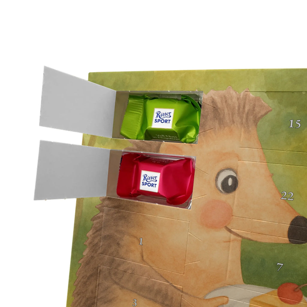 Chocolate advent calendar Hedgehog piece of cake Design card, gift ideas, gifts, small animals, cute, cute animal motives, hand drawn, funny sayings, good mood, special gifts, animal lover, baking gift, food saying, bake cake, birthday cake, invitation party, cake