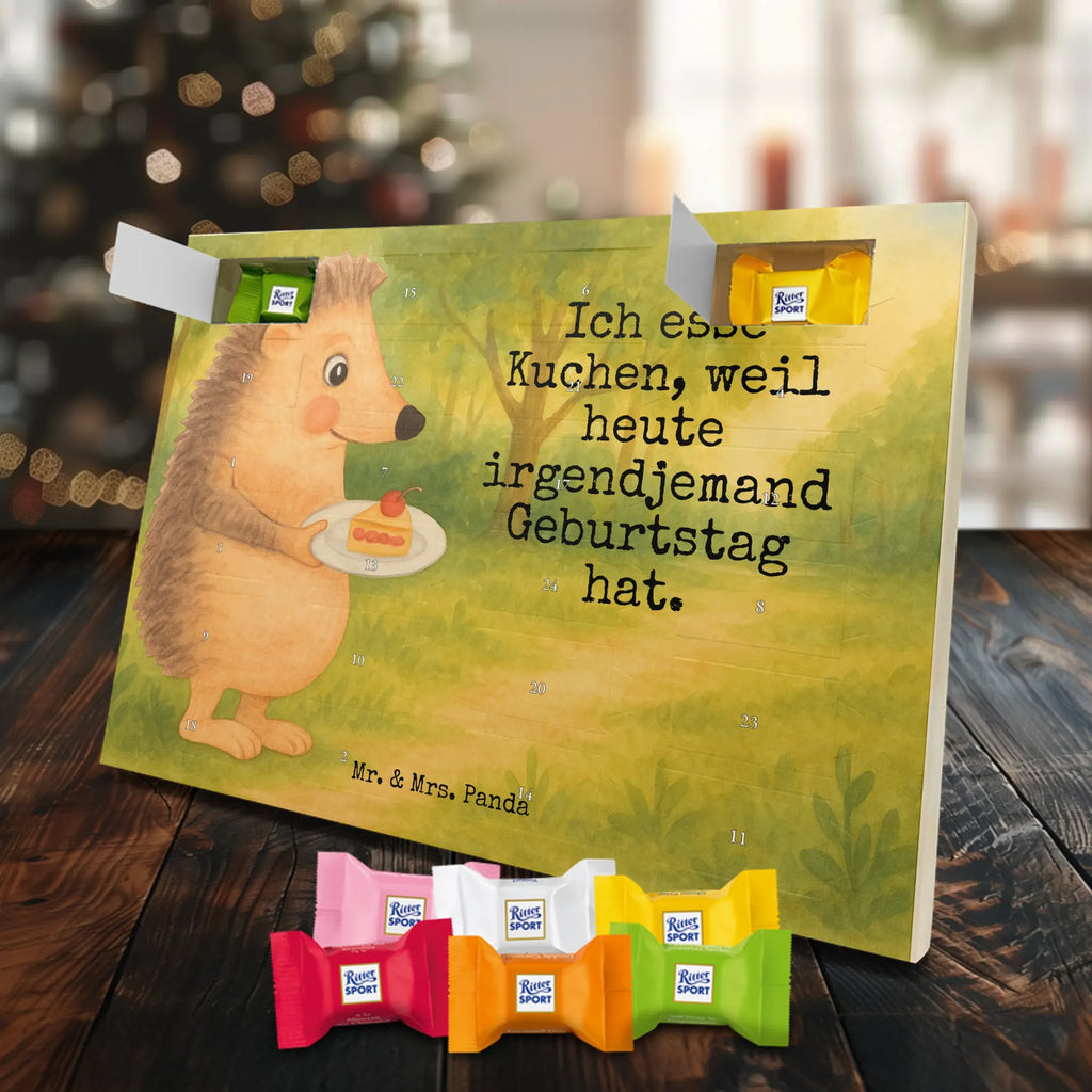 Chocolate advent calendar Hedgehog piece of cake Design card, gift ideas, gifts, small animals, cute, cute animal motives, hand drawn, funny sayings, good mood, special gifts, animal lover, baking gift, food saying, bake cake, birthday cake, invitation party, cake