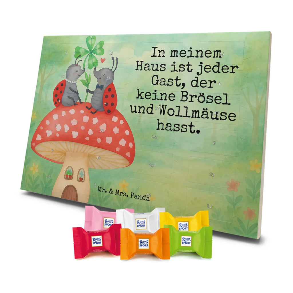 Chocolate advent calendar ladybug toadstool Design card, gift ideas, gifts, small animals, cute, cute animal motives, hand drawn, funny sayings, good mood, special gifts, animal lover, house of fleshy fungi, flat, toadstool, ladybird, at home