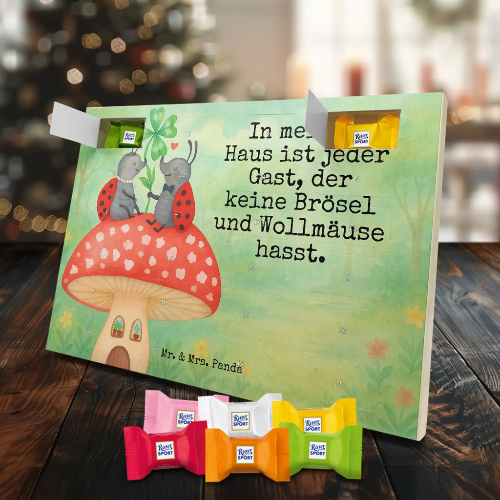 Chocolate advent calendar ladybug toadstool Design card, gift ideas, gifts, small animals, cute, cute animal motives, hand drawn, funny sayings, good mood, special gifts, animal lover, house of fleshy fungi, flat, toadstool, ladybird, at home