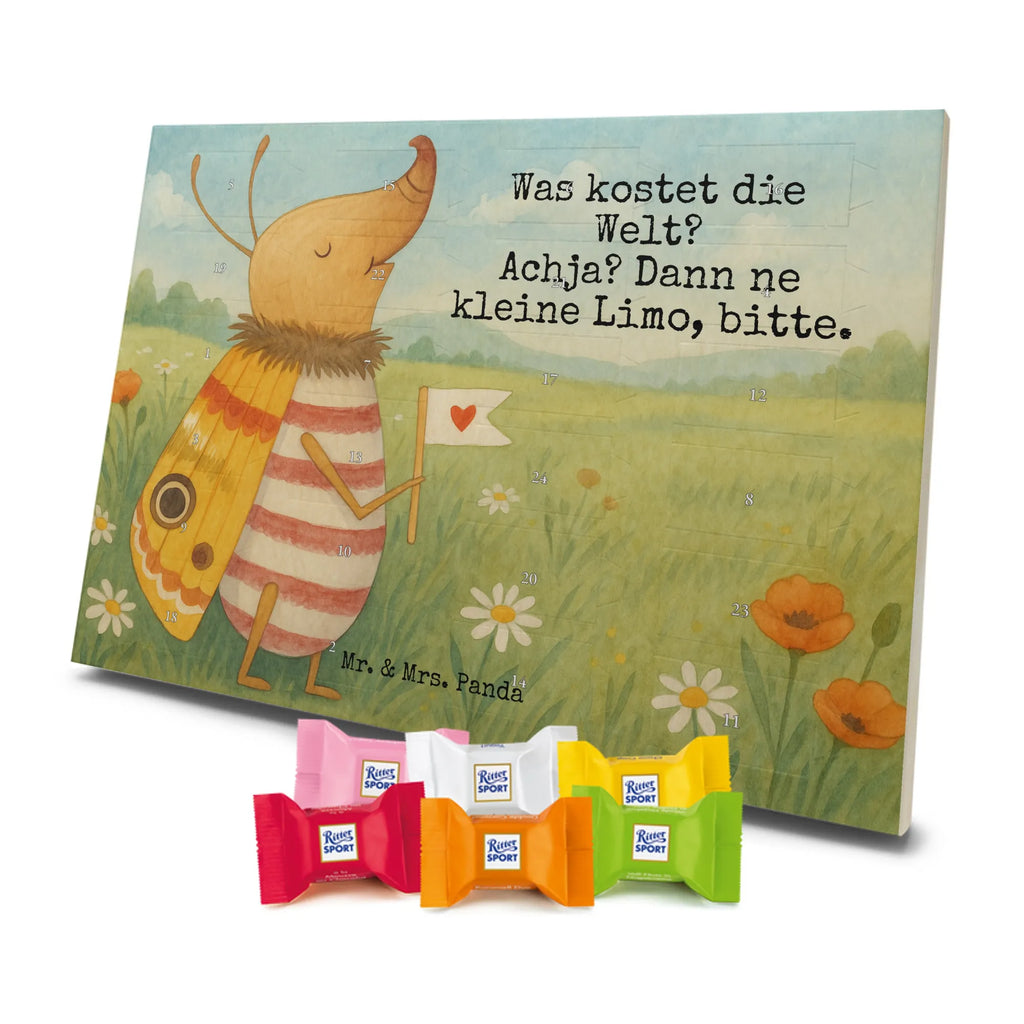 Chocolate advent calendar Moth flag Design card, gift ideas, gifts, small animals, cute, cute animal motives, hand drawn, funny sayings, good mood, special gifts, animal lover, Kitchen decoration, How much does the world cost, Moth, Beetle, Saying funny