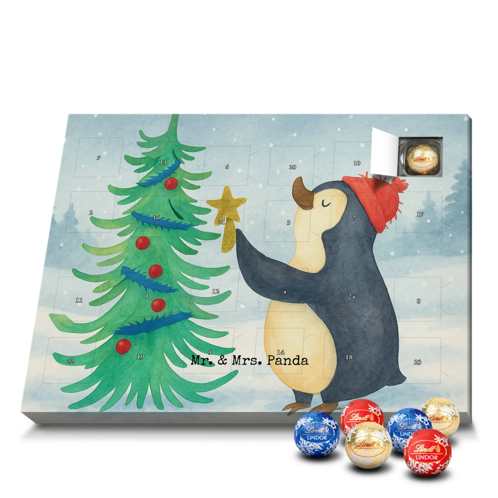 Chocolate advent calendar penguin Christmas tree Design Christmas time, snow