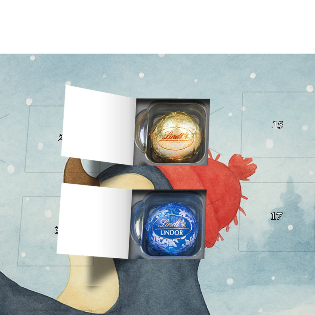 Chocolate advent calendar penguin Christmas tree Design Christmas time, snow