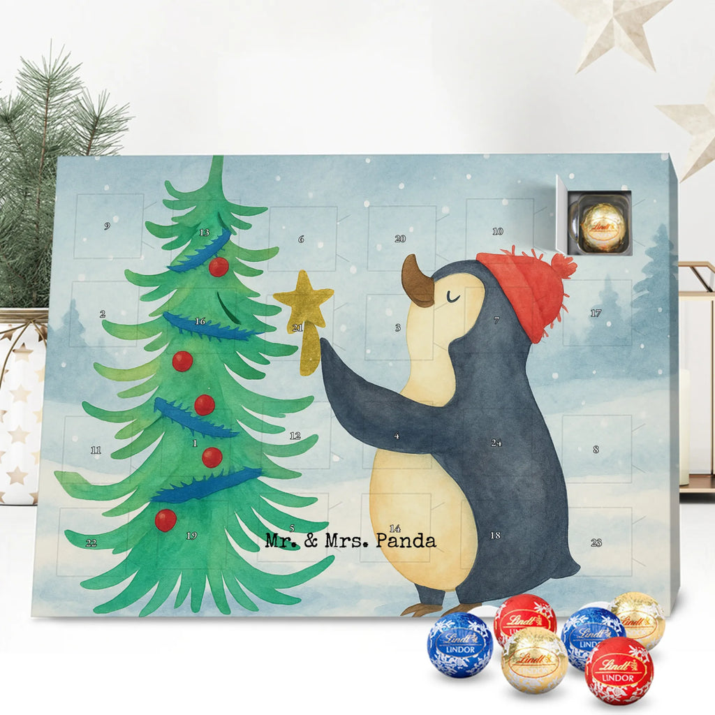Chocolate advent calendar penguin Christmas tree Design Christmas time, snow