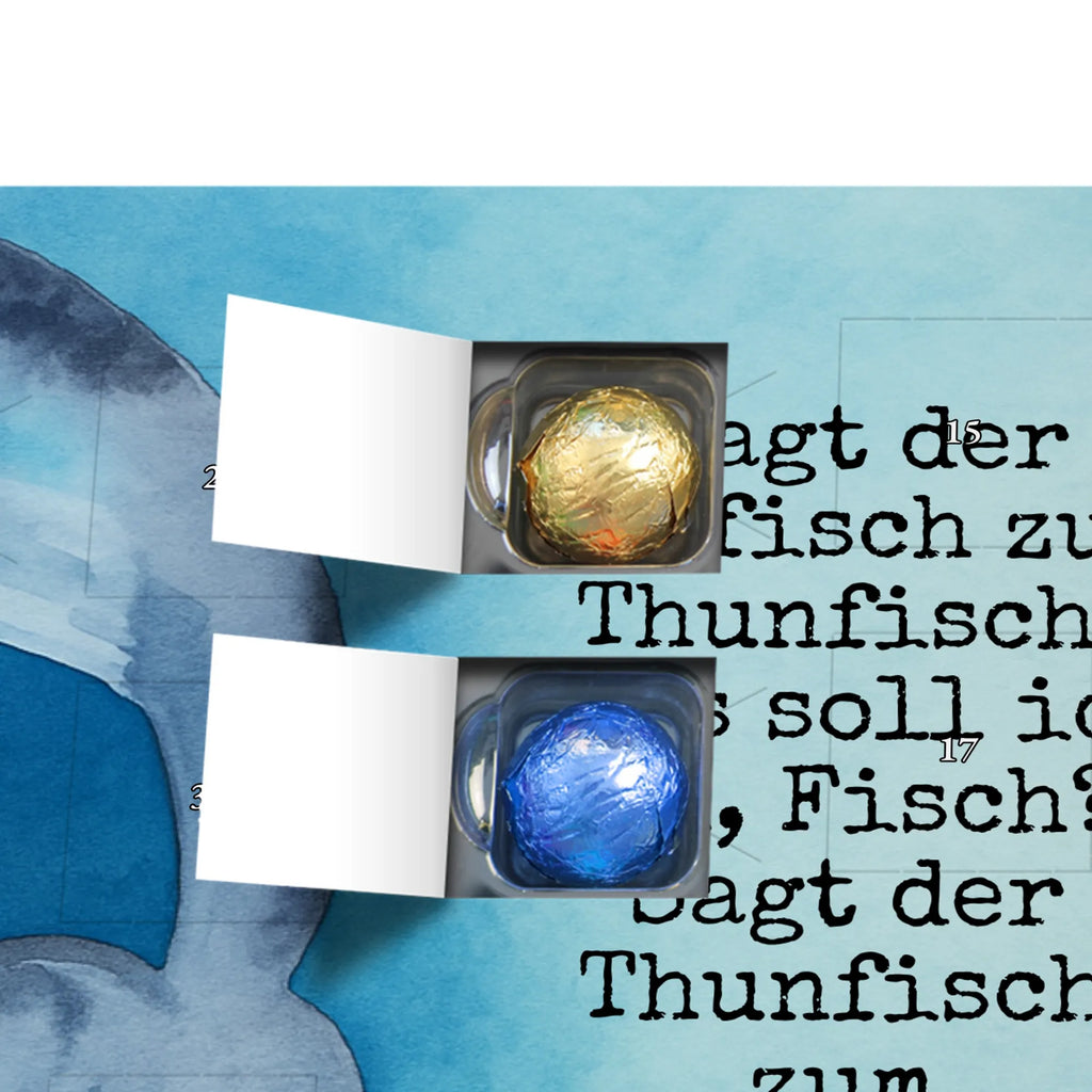 Chocolate advent calendar whale tuna Design card, gift ideas, gifts, small animals, cute, cute animal motives, hand drawn, funny sayings, good mood, special gifts, animal lover, tuna, word joke funny, choice, joke, saying funny, flat joke, whale, flat joke gift, saying of the day