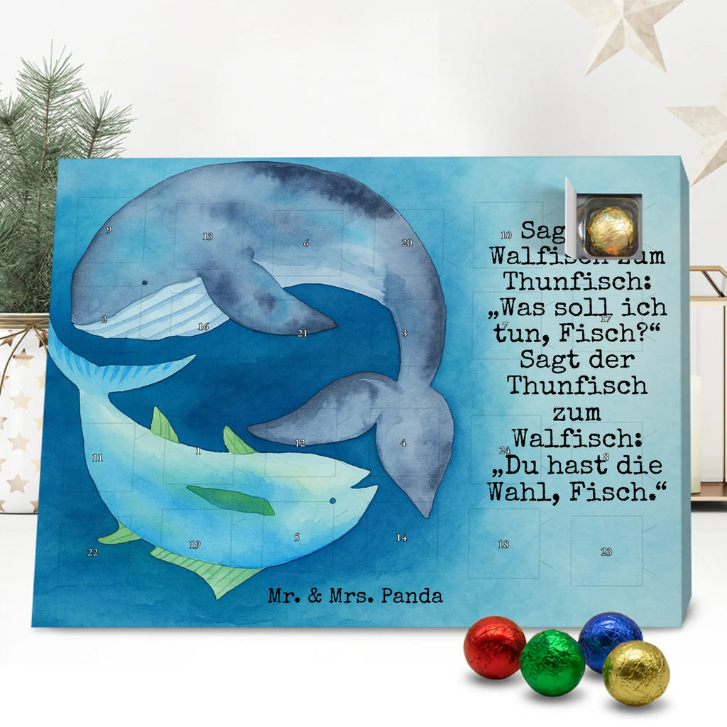 Chocolate advent calendar whale tuna Design card, gift ideas, gifts, small animals, cute, cute animal motives, hand drawn, funny sayings, good mood, special gifts, animal lover, tuna, word joke funny, choice, joke, saying funny, flat joke, whale, flat joke gift, saying of the day